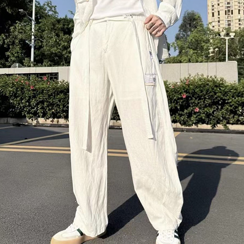 [명품레플리카.MAISON MIHARA YASUHIRO] 메종미하라야스히로 25SS 로고 오버핏 린넨 팬츠 바지 (2컬러), BM21142, X2, 홍콩명품의류,구매대행,온라인명품