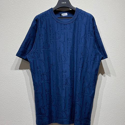 [명품레플리카,Christian Dior] 디올 25SS 로고 오블리크 반팔 티셔츠 (블루), BM21193, KB, 홍콩명품의류,구매대행,온라인명품