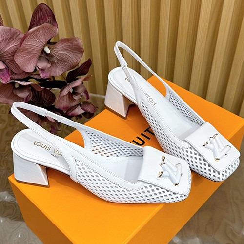 [홍콩명품.LOUIS VUITTON] 루이비통 25SS 로고 여성 레더 가죽 굽 구두 샌들 (2컬러), SE5311, GHS, 명품스니커즈,운동화,구두,로퍼,하이탑,신발
