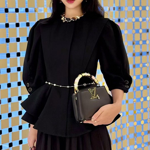 [홍콩명품.LOUIS VUITTON] 루이비통 25SS 로고 여성 블라우스 자켓 (블랙), BM21259, MR, 홍콩명품의류,구매대행,온라인명품