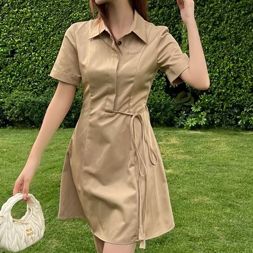 [홍콩명품.Gucci] 구찌 25SS 로고 여성 반팔 셔츠 원피스 (베이지), BM21261, MR, 홍콩명품의류,구매대행,온라인명품