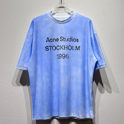 [홍콩명품.ACNE STUDIO] 아크네스튜디오 25SS 로고 프린트 반팔 티셔츠 (블루), BM21303, CR3, 명품레플리카,미러급,온라인쇼핑몰사이트