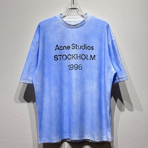 [홍콩명품.ACNE STUDIO] 아크네스튜디오 25SS 로고 프린트 반팔 티셔츠 (블루), BM21303, CR3, 명품레플리카,미러급,온라인쇼핑몰사이트