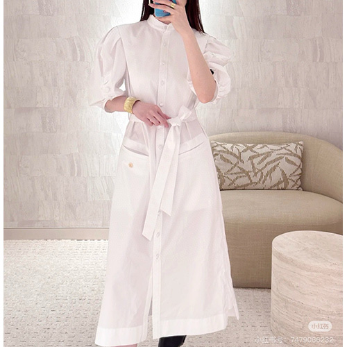 [홍콩명품.LOUIS VUITTON] 루이비통 25SS 로고 여성 롱 셔츠 원피스 (화이트), BM21353, TBG, 명품레플리카,미러급,온라인쇼핑몰사이트