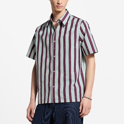 [홍콩명품.LOUIS VUITTON] 루이비통 25SS 로고 스트라이프 반팔 남방 셔츠, BM21379, JU, 명품레플리카,미러급,온라인쇼핑몰사이트