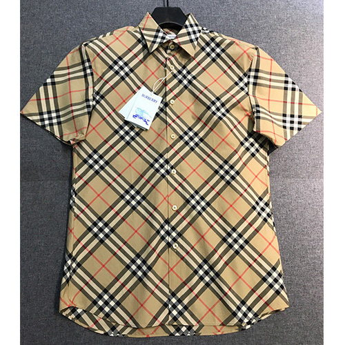 [홍콩명품.Burberry] 버버리 25SS 로고 체크패턴 반팔 남방 셔츠 (베이지), BM21400, JQ, 명품레플리카,미러급,온라인쇼핑몰사이트
