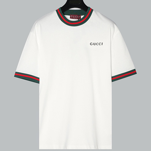 [홍콩명품.Gucci] 구찌 25SS 로고 자수 반팔 티셔츠 (화이트), BM21417, JU, 명품레플리카,미러급,온라인쇼핑몰사이트