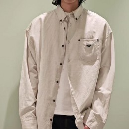 [가격문의][홍콩명품,PRADA] 프라다 25SS 삼각로고 데님 남방 셔츠 (베이지), BM21472, JU, 명품레플리카,미러급,온라인쇼핑몰사이트