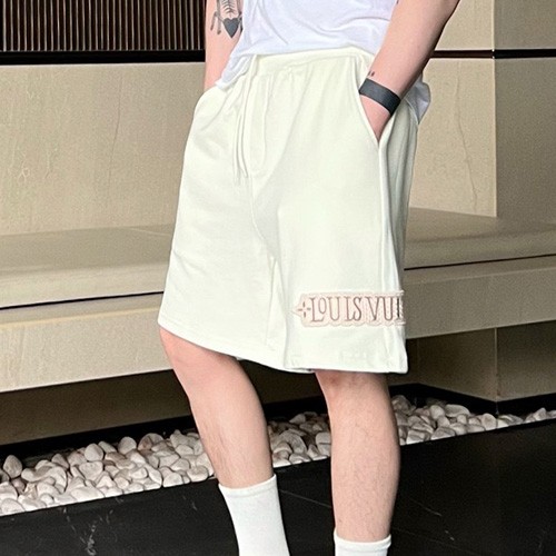 [홍콩명품.LOUIS VUITTON] 루이비통 25SS 로고 자수 쇼츠 반바지 (아이보리), BM21476, JU, 명품레플리카,미러급,온라인쇼핑몰사이트