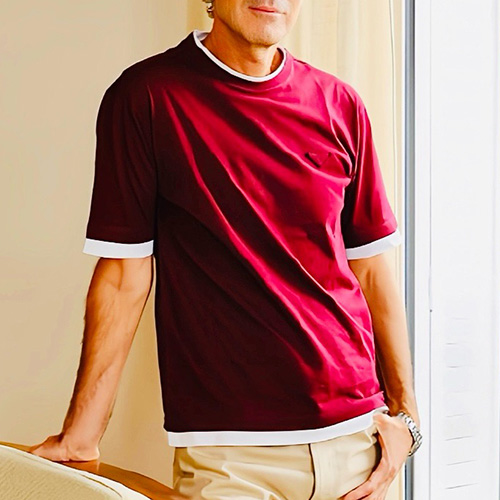 [홍콩명품,PRADA] 프라다 25SS 삼각로고 2톤 반팔 티셔츠 (3컬러), BM21506, YS, 명품레플리카,미러급,온라인쇼핑몰사이트