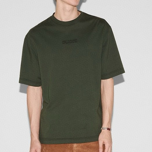[홍콩명품.Gucci] 구찌 25SS 로고 자수 반팔 티셔츠 (카키), BM21520, JL, 명품레플리카,미러급,온라인쇼핑몰사이트