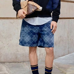 [가격문의][홍콩명품.LOUIS VUITTON] 루이비통 25SS 로고 다미에 데님 쇼츠 반바지, BM21536, JL, 명품레플리카,미러급,온라인쇼핑몰사이트