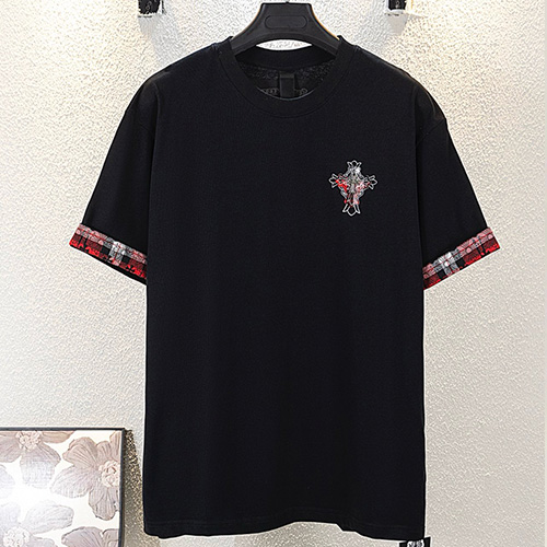 [홍콩명품.Chrome Hearts] 크롬하츠 25SS 로고 자수 반팔 티셔츠 (2컬러), BM21549, TOP, 명품레플리카,미러급,온라인쇼핑몰사이트