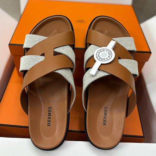 [홍콩명품.Hermes] 에르메스 25SS 로고 레더 가죽 샌들 슬리퍼 (2컬러), SE5320, H3, 명품스니커즈,운동화,구두,로퍼,하이탑,신발