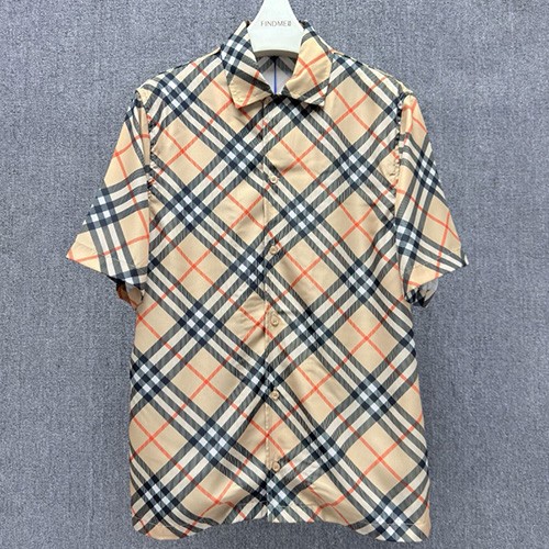 [홍콩명품.Burberry] 버버리 25SS 로고 체크패턴 반팔 남방 셔츠 + 쇼츠 반바지 상하의 세트 (베이지), BM21594, JU, 명품레플리카,미러급,온라인쇼핑몰사이트