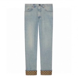 [홍콩명품.Gucci] 구찌 25SS 로고 데님 팬츠 진 청바지 (연청), BM21602, JU, 명품레플리카,미러급,온라인쇼핑몰사이트