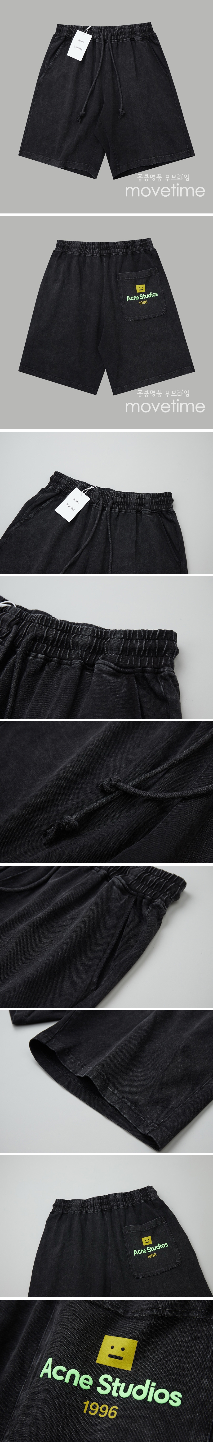 [홍콩명품.ACNE STUDIO] 아크네스튜디오 25SS 로고 워싱 쇼츠 반바지 (블랙), BM21631, JU, 홍콩명품가방,명품쇼핑몰,크로스백,핸드백,구매대행