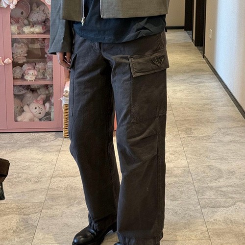 [홍콩명품,PRADA] 프라다 25SS 삼각로고 데님 카고 팬츠 바지, BM21639, JL, 홍콩명품가방,명품쇼핑몰,크로스백,핸드백,구매대행
