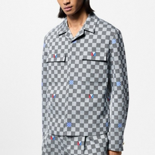 [홍콩명품.LOUIS VUITTON] 루이비통 25SS 로고 다미에 데님 자켓 1AFVN4 (그레이), BM21702, JL, 레플리카의류,미러급사이트