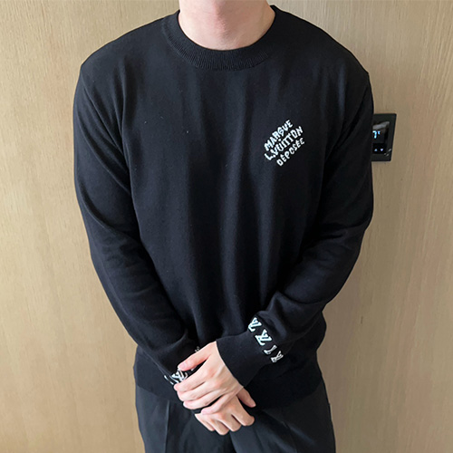 [홍콩명품.LOUIS VUITTON] 루이비통 25SS 로고 캐시미어 니트 스웨터 (블랙), BM21709, JL, 레플리카의류,미러급사이트