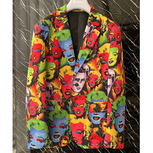 [홍콩명품.PHILIPP PLEIN] 필립플레인 25SS 로고 그래픽 패턴 정장 수트 자켓 (블랙), BM21755, SAM, 레플리카의류,미러급사이트