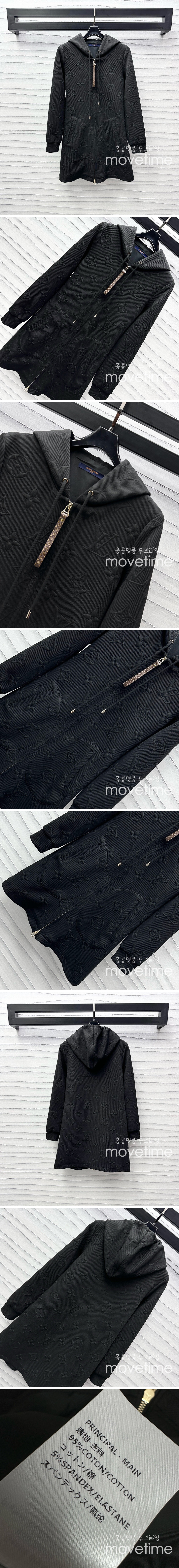 [홍콩명품.LOUIS VUITTON] 루이비통 25SS 로고 모노그램 여성 후드 집업 원피스 (블랙), BM21814, COCO, 레플리카의류,미러급사이트