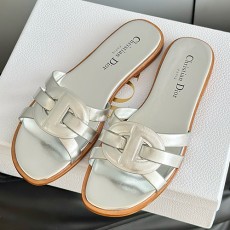 [홍콩명품,Christian Dior] 디올 25SS 로고 여성 레더 가죽 샌들 슬리퍼 (실버), SE5400, ALW, 명품스니커즈,운동화,구두,로퍼,하이탑,신발