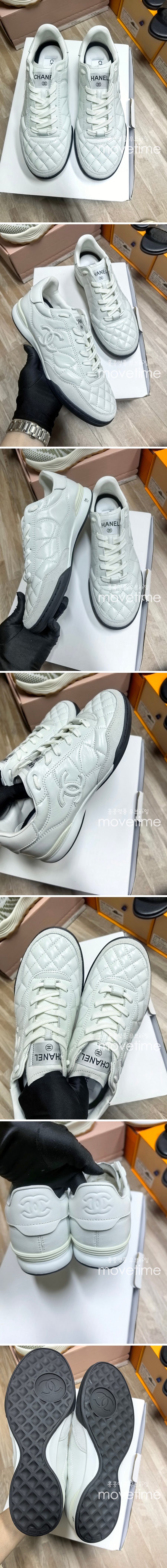 [홍콩명품.CHANEL] 샤넬 25SS 로고 여성 레더 가죽 스니커즈 운동화 (화이트), SE5412, ALW, 명품스니커즈,운동화,구두,로퍼,하이탑,신발