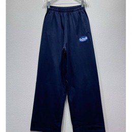 [홍콩명품.BALENCIAGA] 발렌시아가 25SS 로고 자수 오버핏 조거 팬츠 바지 (네이비), BM21883, KB, 레플리카의류,미러급사이트