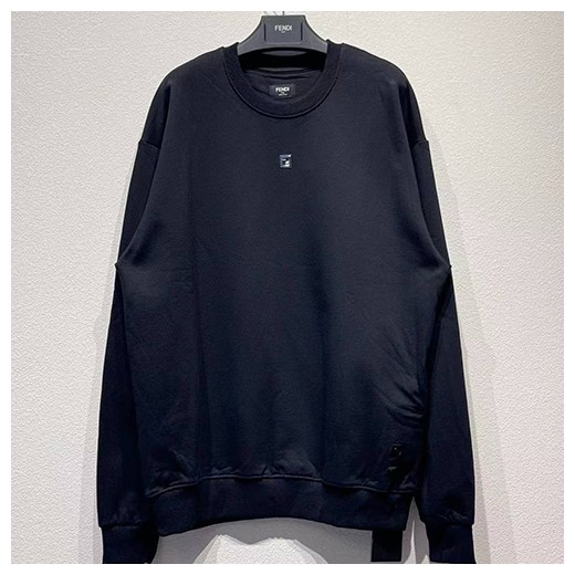 [홍콩명품,FENDI] 펜디 25SS 로고 맨투맨 티셔츠 (블랙), BM21913, KB, 레플리카의류,미러급사이트