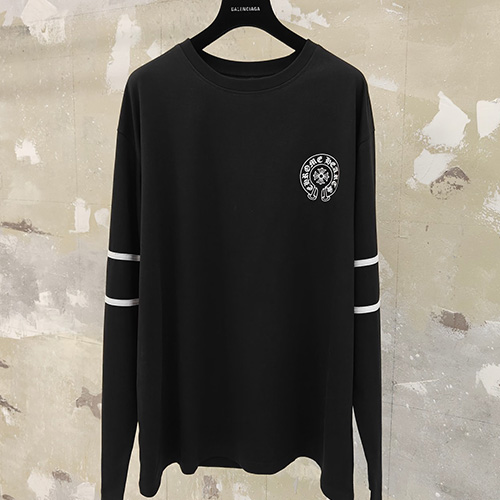 [홍콩명품.Chrome Hearts] 크롬하츠 25SS 로고 프린트 긴팔 티셔츠 (블랙), BM21930, JL, 레플리카의류,미러급사이트
