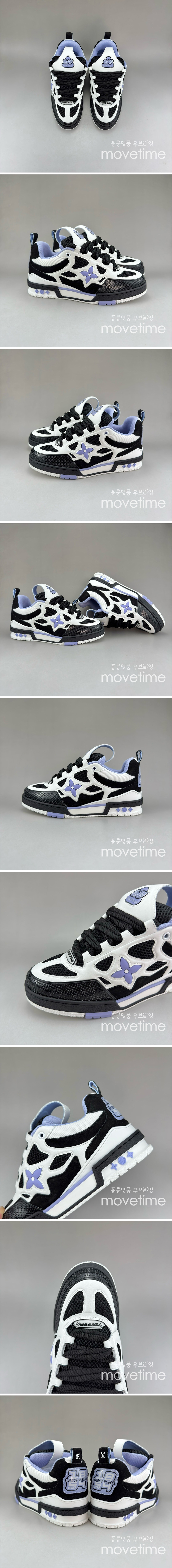 [홍콩명품.LOUIS VUITTON] 루이비통 25SS 로고 남여 SKATE 스니커즈 운동화 (블랙-화이트-퍼플), SE5446, S3, 명품스니커즈,운동화,구두,로퍼,하이탑,신발