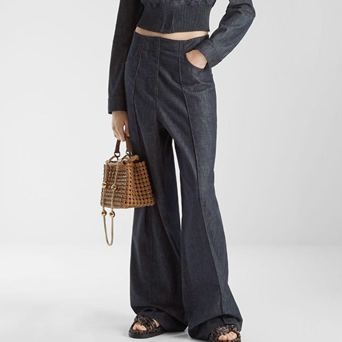 [홍콩명품,FENDI] 펜디 25SS 로고 여성 오버핏 데님 팬츠 진 청바지, BM21948, MC, 레플리카의류,미러급사이트