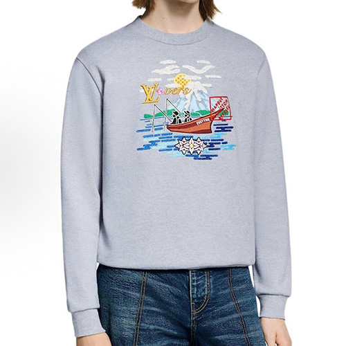 [홍콩명품.LOUIS VUITTON] 루이비통 25SS 로고 엠브로이더드 스웨트셔츠 남성 맨투맨 1AIMM7, BM22022, KK, 레플리카의류,미러급사이트