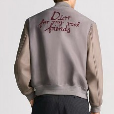 [홍콩명품,Christian Dior] 디올 25SS 로고 레더 가죽 바시티 자켓 (핑크), BM22078, TOM, 레플리카의류,미러급사이트