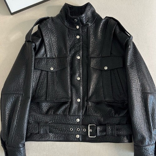 [홍콩명품.YSL] 입생로랑 25SS 로고 레더 가죽 자켓 (블랙), BM22081, TOM, 레플리카의류,미러급사이트