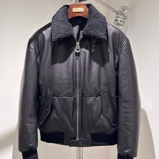 [홍콩명품.TOM FORD] 톰포드 25SS 로고 레더 가죽 시어링 봄버 자켓 (블랙), BM22082, TOM, 레플리카의류,미러급사이트