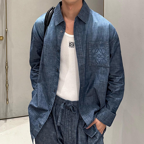 [홍콩명품.LOEWE] 로에베 25SS 로고 자수 데님 남방 셔츠, BM22097, KK, 레플리카의류,미러급사이트