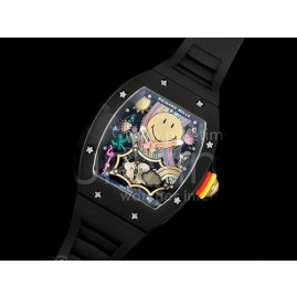 [홍콩명품시계.RICHARD MILLE] 리차드밀레 RM88 투어빌론 블랙 세라믹 스마일 다이얼 블랙 스트랩
