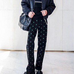 [홍콩명품.LOUIS VUITTON] 루이비통 25SS 로고 자수 데님 팬츠 진 청바지 (블랙), BM22120, JU, 레플리카의류,미러급사이트