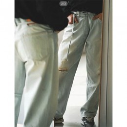 [홍콩명품.ACNE STUDIO] 아크네스튜디오 25SS 로고 빈티지 데님 팬츠 진 청바지 (연청), BM22122, JL, 레플리카의류,미러급사이트