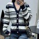 [홍콩명품,Christian Dior] 디올 25SS 로고 여성 스트라이프 V넥 니트 가디건 (화이트), BM22151, JL, 레플리카의류,미러급사이트