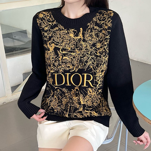 [홍콩명품,Christian Dior] 디올 25SS 로고 패턴 여성 니트 스웨터 (2컬러), BM22180, JL, 레플리카의류,미러급사이트