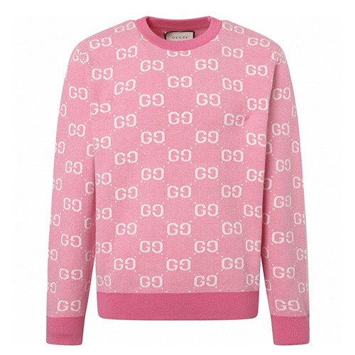 [홍콩명품.Gucci] 구찌 25SS 로고 GG수프림 캐시미어 니트 스웨터 (핑크), BM22248, S1F, 레플리카의류,미러급사이트