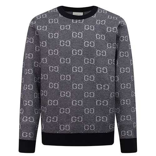 [홍콩명품.Gucci] 구찌 25SS 로고 GG수프림 캐시미어 니트 스웨터 (그레이), BM22257, S1F, 레플리카의류,미러급사이트
