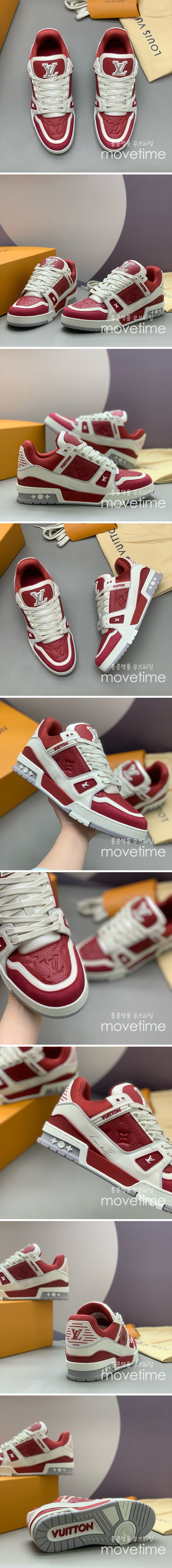 [홍콩명품.LOUIS VUITTON] 루이비통 25SS 로고 남여 트레이너 스니커즈 운동화 (레드), SE5471, PMD, 명품스니커즈,운동화,구두,로퍼,하이탑,신발