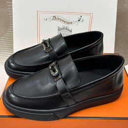 [홍콩명품.Hermes] 에르메스 25SS 로고 레더 가죽 구두 로퍼 (블랙-은장), SE5495, H3, 명품스니커즈,운동화,구두,로퍼,하이탑,신발