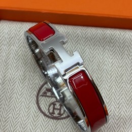[홍콩명품.Hermes] 에르메스 25SS 로고 CLIC 팔찌 (레드-은장), ET3123, H3, 홍콩명품의류,구매대행,온라인명품