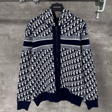 [홍콩명품,Christian Dior] 디올 25SS 로고 오블리크 니트 후드 집업 자켓 (네이비), BM22294, KK, 레플리카의류,미러급사이트