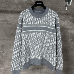 [홍콩명품,Christian Dior] 디올 25SS 로고 오블리크 니트 스웨터 (그레이), BM22301, KK, 레플리카의류,미러급사이트